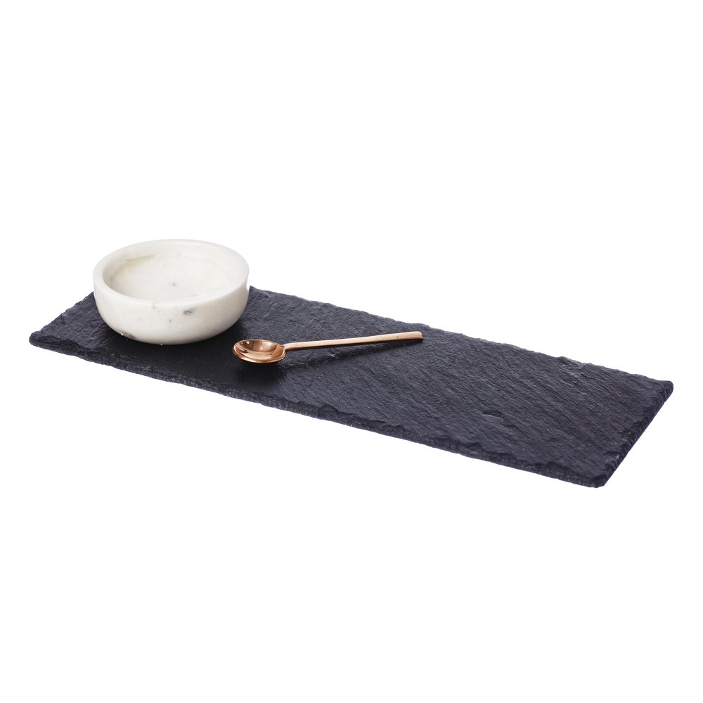 Marble Bowl Slate Serving Set Nisi Living