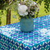 Moroccan Peacock Blue Tablecloth by Georgia Bosson