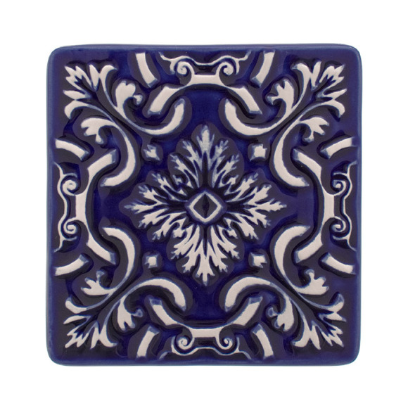 Atlantica Tile Coaster | set of 2 | cobalt blue