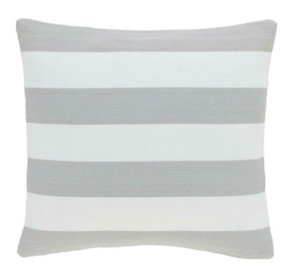 Catamaran Indoor & Outdoor Cushion | Pearl Grey & White Stripe