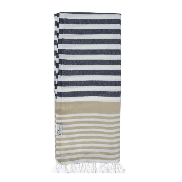Celesto Hammam Towel | Navy & Beige