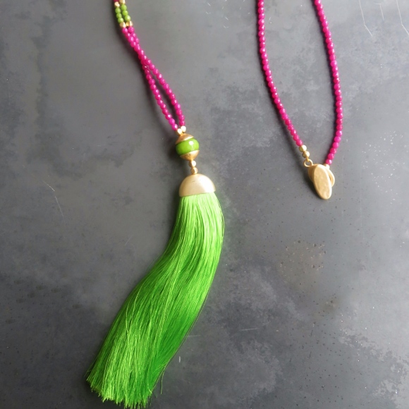 Lime Tassel Necklace