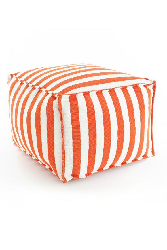 Trimaran Indoor & Outdoor Pouffe | Tangerine/white Trimaran Indoor & Outdoor Pouffe | Tangerine/white