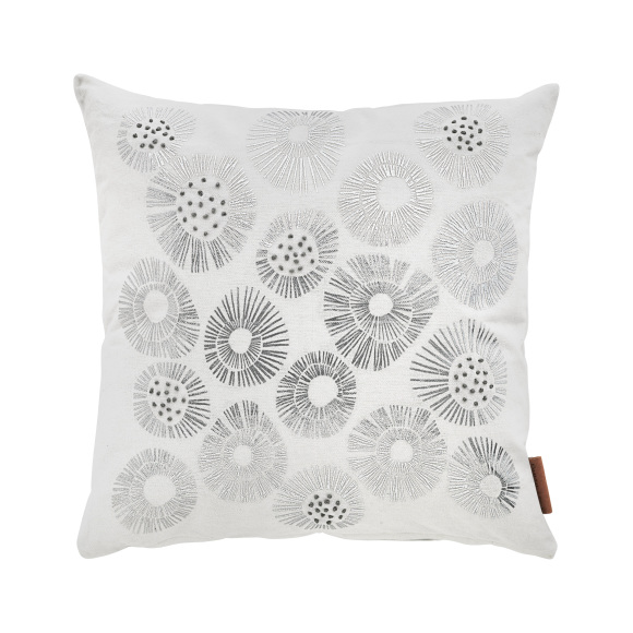 White Silver Urchin Cushion