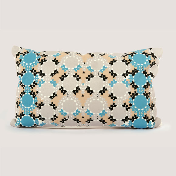 Moroccan Cushion | Zelliges Blue & Nude
