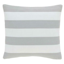 Catamaran Indoor & Outdoor Cushion | Pearl Grey & White Stripe