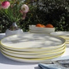 Abbesses Dinner Plate (yellow rim)