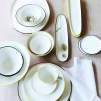 Abbesses Dinner Plate (yellow rim)