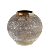 Large Textured Moon Jar with Copper Lustre